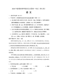 2020年普通高等学校招生全国统一考试 语文（浙江卷）word版 含答案