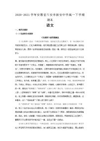 2020-2021学年安徽省六安市新安中学高一下学期期末  语文（解析版）练习题