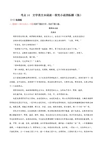 考点14 文学类文本阅读—探究小说的标题（分层练习）-2022年高考语文一轮复习讲练测