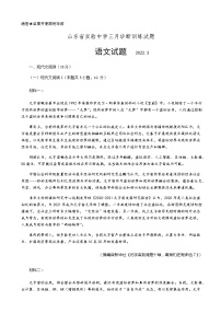 2022届山东省实验中学高三下学期三月诊断训练（一模）语文试题含答案