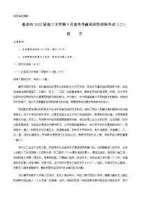 山西省临汾市2022届高三下学期4月高考考前适应性训练考试（三）语文试题（Word版含答案）