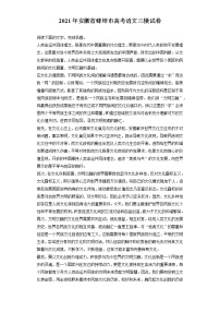 2021年安徽省蚌埠市高考语文三模试卷(含答案解析)