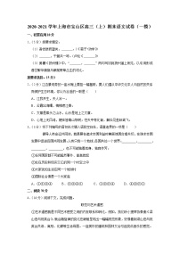 2020-2021学年上海市宝山区高三（上）期末语文试卷（一模）