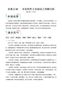 重难点02 非连续性文本阅读之理解分析-2022年高考语文【热点·重点·难点】专练（全国通用）