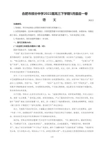 2022届安徽省合肥市一中部分中学高三下学期5月最后一卷语文试题(PDF版)