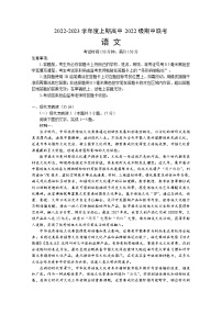 四川省成都市四县区2022-2023学年高一语文上学期期中联考试题（Word版附解析）