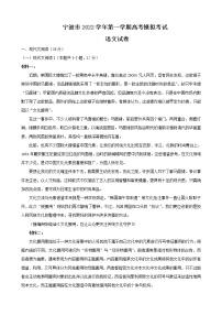 浙江省宁波市2023届高三语文上学期选考模拟试题（Word版附答案）