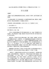 2023届云南师范大学附属中学高三上学期适应性月考卷（三）语文试题含解析