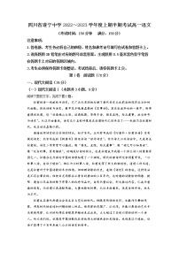 四川省遂宁市遂宁中学校2022-2023学年高一上学期期中语文试题  Word版含解析