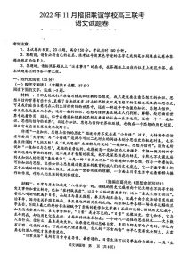 浙江省稽阳联谊学校2022-2023学年高三上学期11月期中联考语文试题