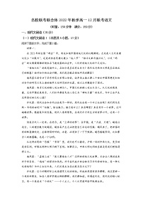 湖南省名校联考联合体2022-2023学年高一语文上学期12月月考试卷（Word版附解析）