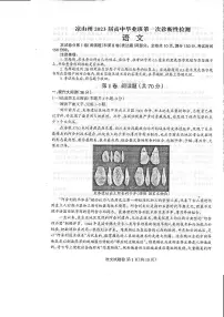 2023届四川省凉山州高中毕业班第一次诊断性检测语文试题及答案(含答题卡)