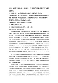 2022-2023学年四川省绵阳市绵阳中学高三上学期综合质量检测语文试题