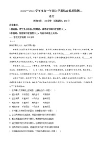 2022-2023学年河北省衡水市衡水中学高一上学期综合素质检测（二）语文试题（解析版）