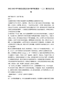 2022-2023学年湖北省重点高中智学联盟高一（上）期末语文试卷（含答案解析）