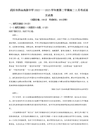 2023武汉洪山高级中学高二下学期2月月考试题语文含解析