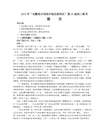 2023年安徽省示范高中皖北协作区第25届高三联考语文试题（文字版）（无答案）