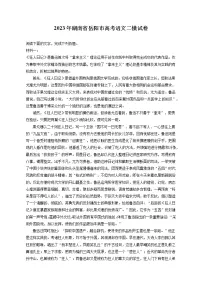 2023年湖南省岳阳市高考语文二模试卷（含答案解析）