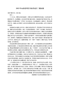 2023年山东省枣庄市高考语文二模试卷(含答案解析)