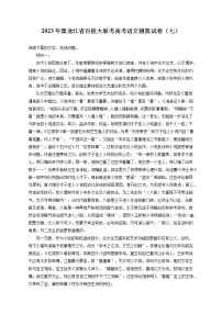 2023年黑龙江省百校大联考高考语文模拟试卷（七）（含答案解析）