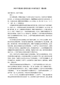 2023年黑龙江省哈尔滨六中高考语文一模试卷（含答案解析）