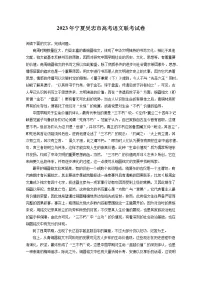 2023年宁夏吴忠市高考语文联考试卷(含答案解析)