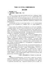 2023宁波高三下学期二模语文试题含解析