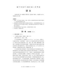 2023四川省遂宁市高三下学期三诊 语文试题及答案