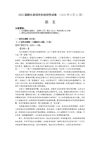 浙江省绍兴市2023届高考语文下学期4月考试适应性试卷（Word版附答案）