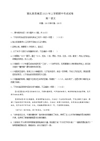 2022-2023学年湖南省长沙市雅礼教育集团高一下学期期中考试语文试题含答案