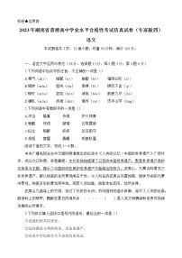 2023年湖南省普通高中学业水平合格性考试仿真试卷（专家版四）语文试卷（Word版含答案）