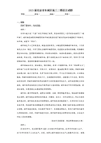 2023届北京市东城区高三二模语文试题(无答案)