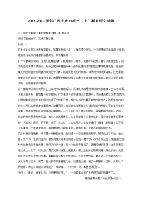 2022-2023学年广西北海市高一（上）期末语文试卷