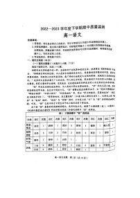 山东省潍坊市2022-2023学年高一下学期语文期中测试