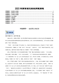 语文-2023年高考终极押题猜想（分专题预测）（全国卷版）（原卷版）