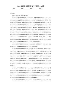 2023届河南省安阳市高三三模语文试题（无答案）