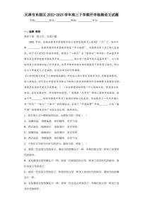 2022-2023学年天津市东丽区高三下学期开学检测语文试题（解析版）