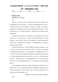山东省临沂市临沭县一中2022-2023学年高三下学期三轮复习第一次模拟检测语文试题(含解析)
