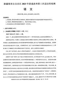 2023届新疆维吾尔自治区高三第三次适应性检测 语文