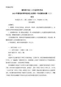 湖北省襄阳市第四中学2022-2023学年高三语文下学期三模试题（Word版附解析）