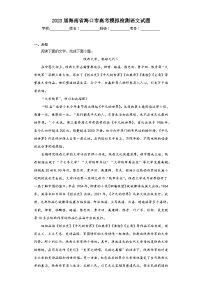 2023届海南省海口市高考模拟检测语文试题（无答案）