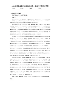 2023届安徽省滁州市定远县重点中学高三三模语文试题(含答案)