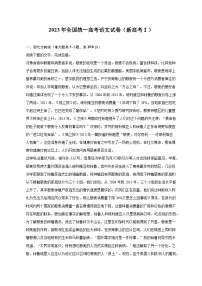 2023年全国统一高考语文试卷(新高考Ⅰ)(含解析)