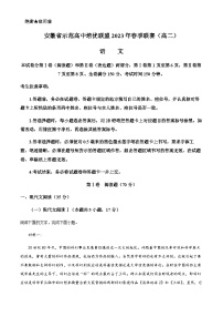 2022-2023学年安徽省示范高中培优联盟高二下学期春季联赛语文试题含解析