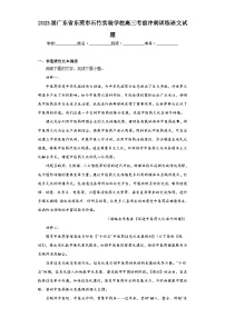 2023届广东省东莞市石竹实验学校高三考前冲刺训练语文试题（含解析）