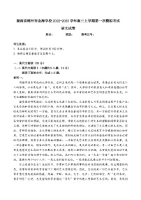 湖南省郴州市苏仙区金海学校2022-2023学年高三上学期第一次模拟考试语文试卷