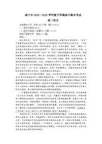 咸宁市2022—2023学年度高二下学期期末考试语文试题及答案