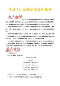 高考语文一轮复习考点一遍过考点30诗歌的内容与感情 （含答案）