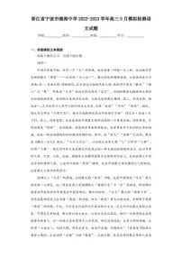浙江省宁波市镇海中学2022-2023学年高三5月模拟检测语文试题(含答案解析)
