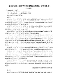 浙江省嘉兴市2022-2023学年高一语文下学期期末试题(Word版附解析)